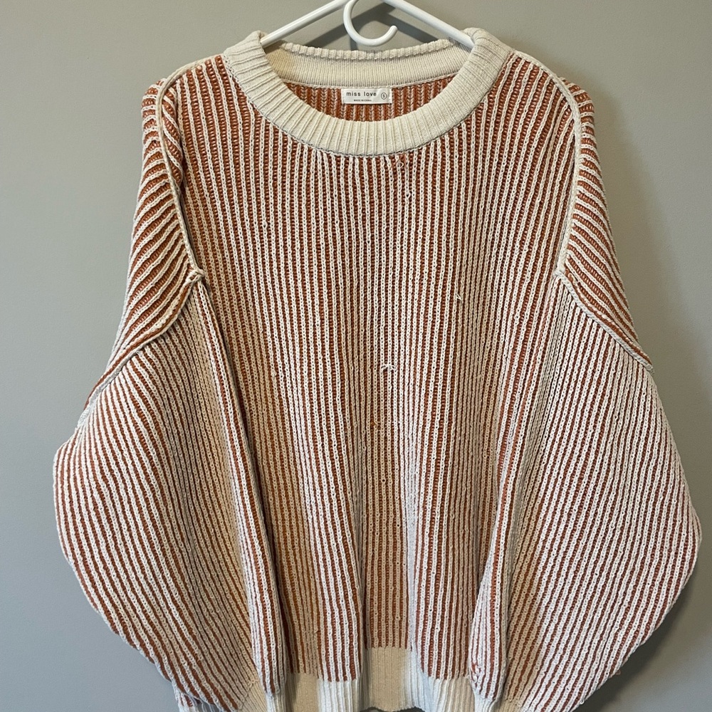 Striped Beige and Orange Sweater